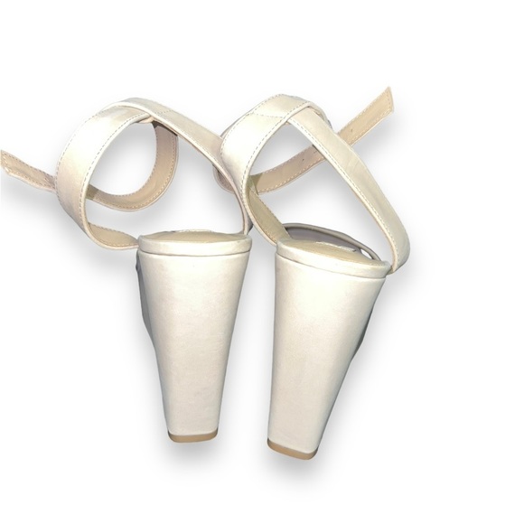 ✅ New Antonio Melani Nude Leather Strappy Wedge Platform Women Sandals - Picture 4 of 6